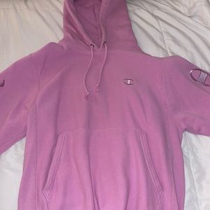 Pink Champion Hoodie W/ Embroidered Sleeves